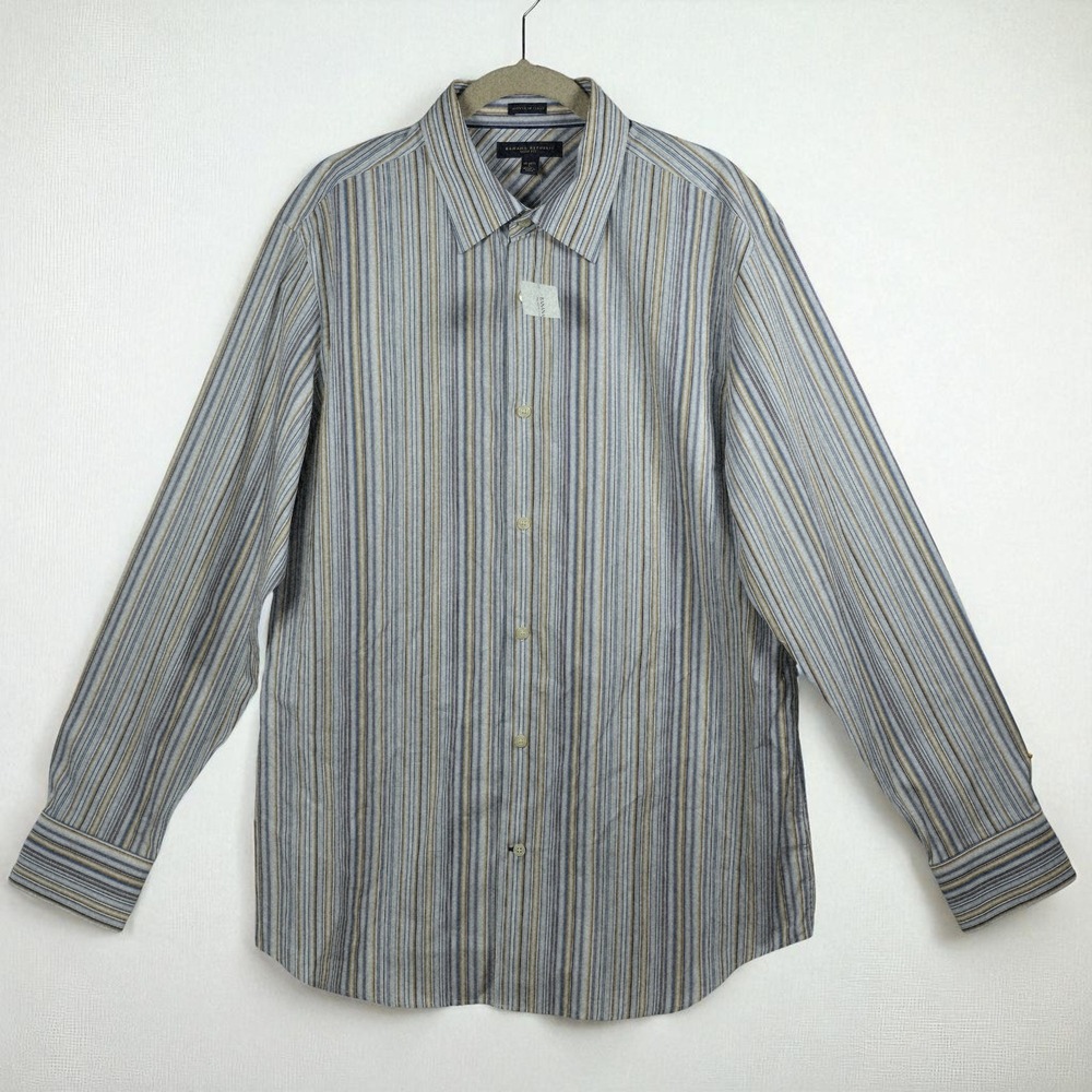 Banana Republic Slim Fit Striped Dress Shirt‎ Mens 16-16.5 L Woven in Italy NWT